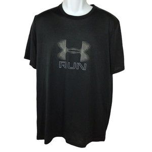Under Armour Loose Shirt Sz M Run Black Short-Sleeve Performance Athletic Top
